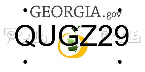 QUGZ29 Georgia License Plate