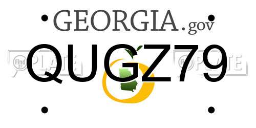 QUGZ79 Georgia License Plate