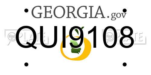 QUI9108 Georgia License Plate