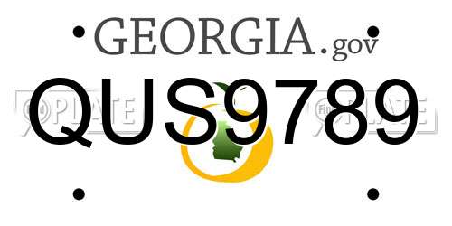 QUS9789 Georgia License Plate