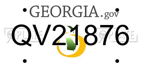 QV21876 Georgia License Plate
