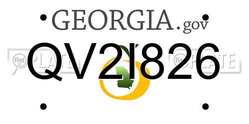 QV2I826 Georgia License Plate