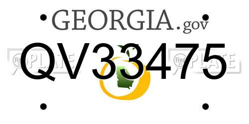 QV33475 Georgia License Plate