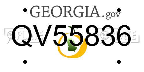 QV55836 Georgia License Plate