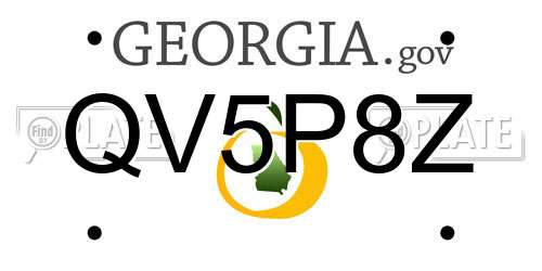 QV5P8Z Georgia License Plate