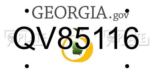 QV85116 Georgia License Plate