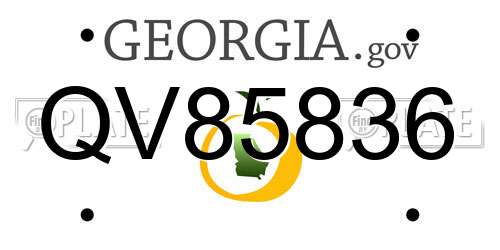 QV85836 Georgia License Plate