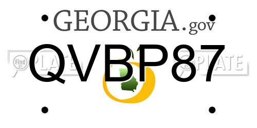 QVBP87 Georgia License Plate