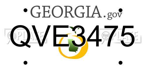 QVE3475 Georgia License Plate