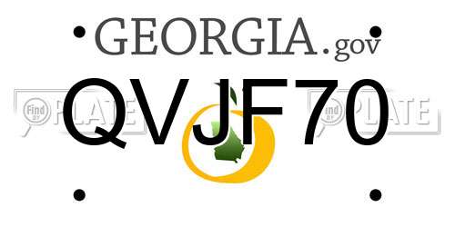 QVJF70 Georgia License Plate