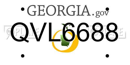 QVL6688 Georgia License Plate