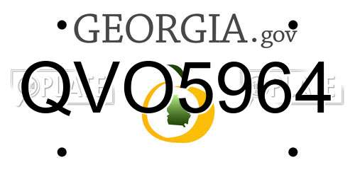 QVO5964 Georgia License Plate