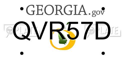 QVR57D Georgia License Plate