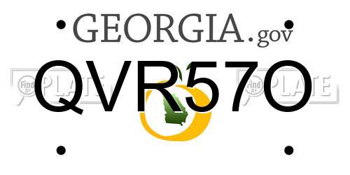 QVR57O Georgia License Plate