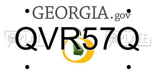 QVR57Q Georgia License Plate