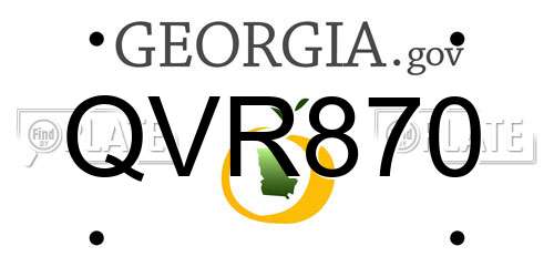 QVR870 Georgia License Plate