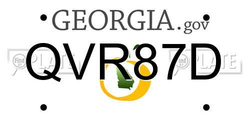 QVR87D Georgia License Plate