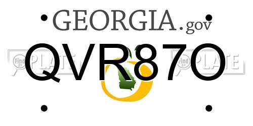 QVR87O Georgia License Plate