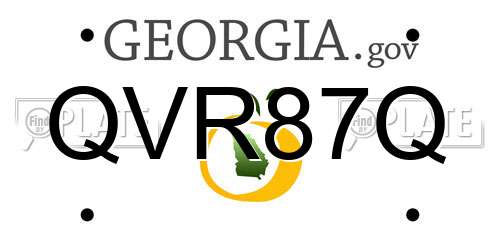 QVR87Q Georgia License Plate