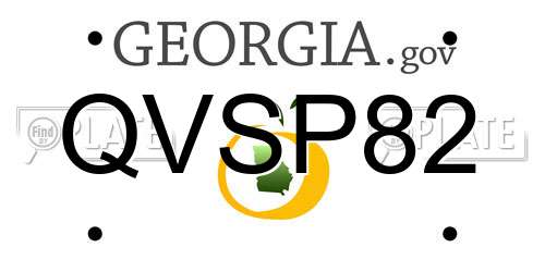QVSP82 Georgia License Plate