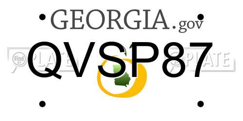 QVSP87 Georgia License Plate