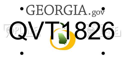 QVT1826 Georgia License Plate