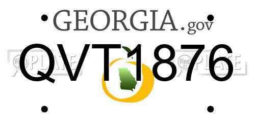 QVT1876 Georgia License Plate
