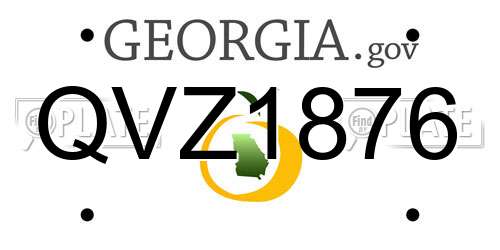 QVZ1876 Georgia License Plate