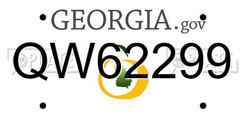 QW62299 Georgia License Plate