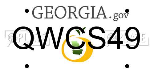 QWCS49 Georgia License Plate