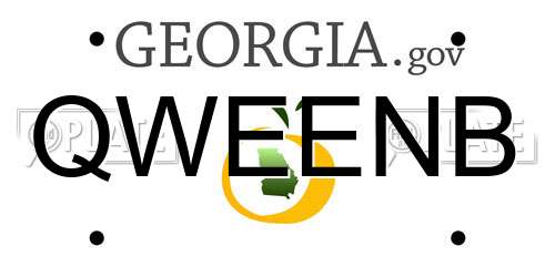 QWEENB Georgia License Plate