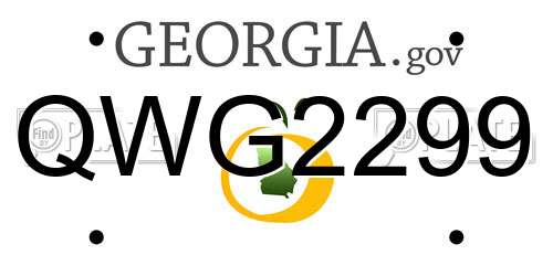 QWG2299 Georgia License Plate