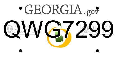 QWG7299 Georgia License Plate