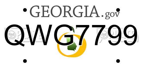 QWG7799 Georgia License Plate