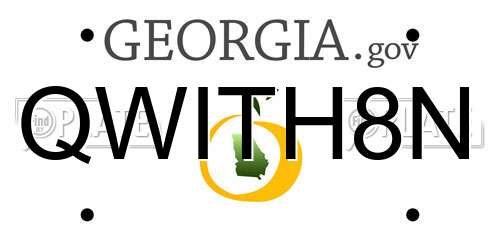 QWITH8N Georgia License Plate