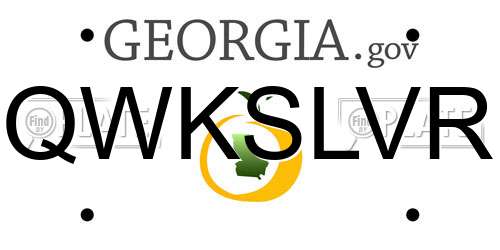 QWKSLVR Georgia License Plate
