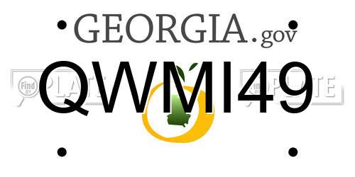 QWMI49 Georgia License Plate