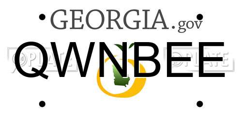 QWNBEE Georgia License Plate