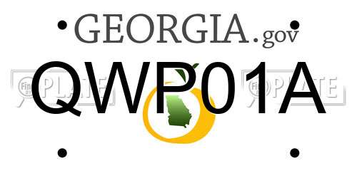QWP01A Georgia License Plate