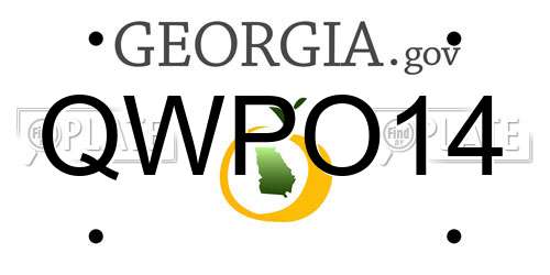 QWPO14 Georgia License Plate