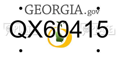 QX60415 Georgia License Plate