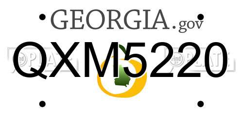 QXM5220 Georgia License Plate
