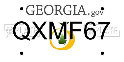 QXMF67 Georgia License Plate