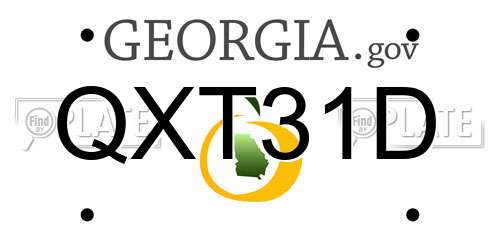 QXT31D Georgia License Plate