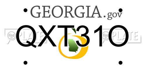 QXT31O Georgia License Plate