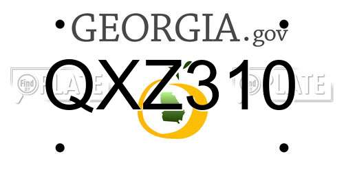 QXZ310 Georgia License Plate