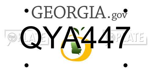 QYA447 Georgia License Plate