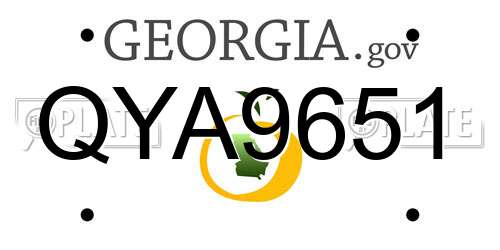 QYA9651 Georgia License Plate
