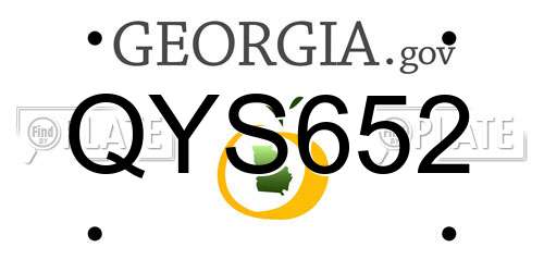 QYS652 Georgia License Plate