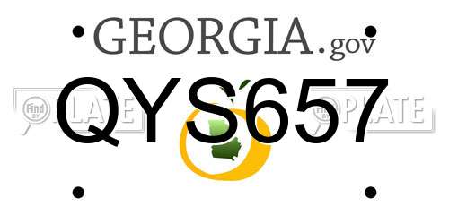 QYS657 Georgia License Plate
